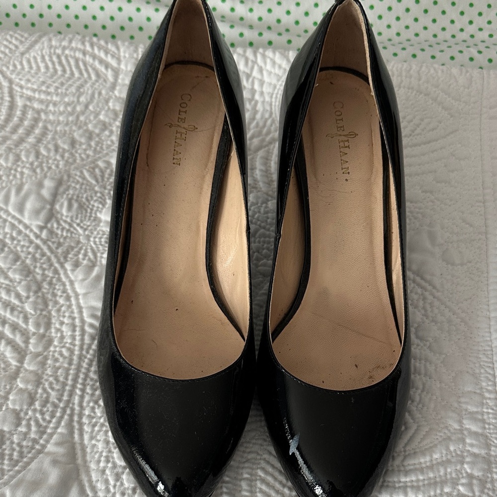 Cole Haan Black Patent Leather Heels 9B Nike air